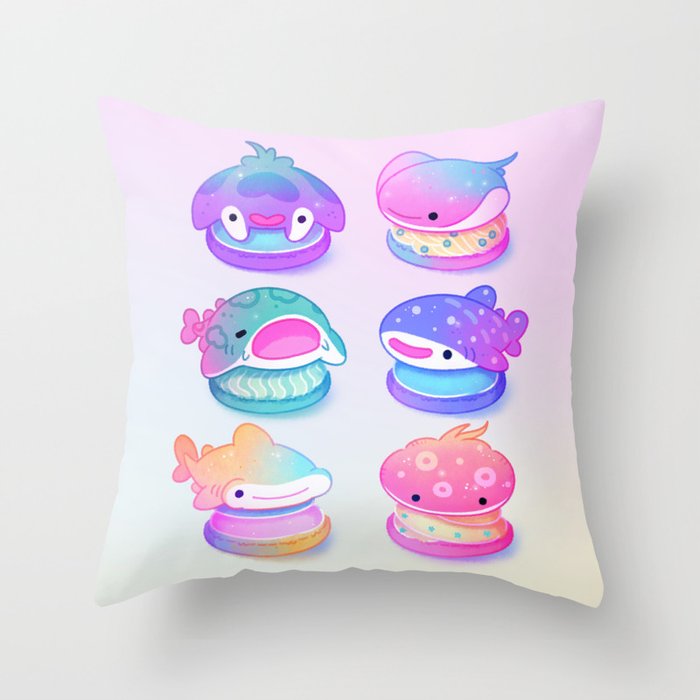 Sea macaron Throw Pillow Gallery Image 1