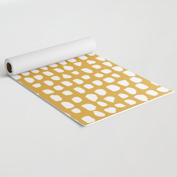 Dots (Mustard Yellow) Yoga Mat Gallery Image 2