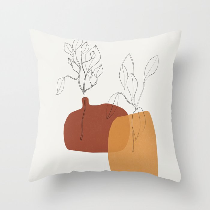 Vases Home Plants Throw Pillow Gallery Image 6