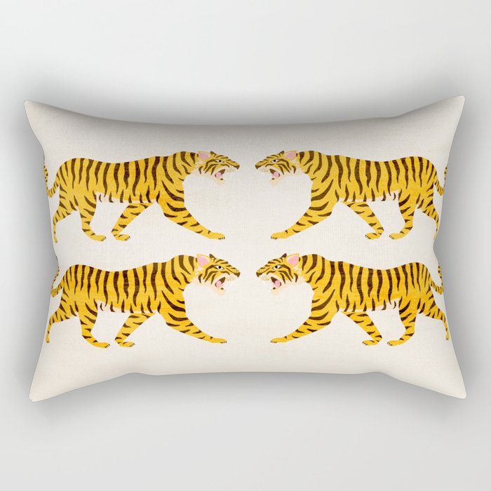Fierce: Golden Tiger Edition Rectangular Pillow Gallery Image 2