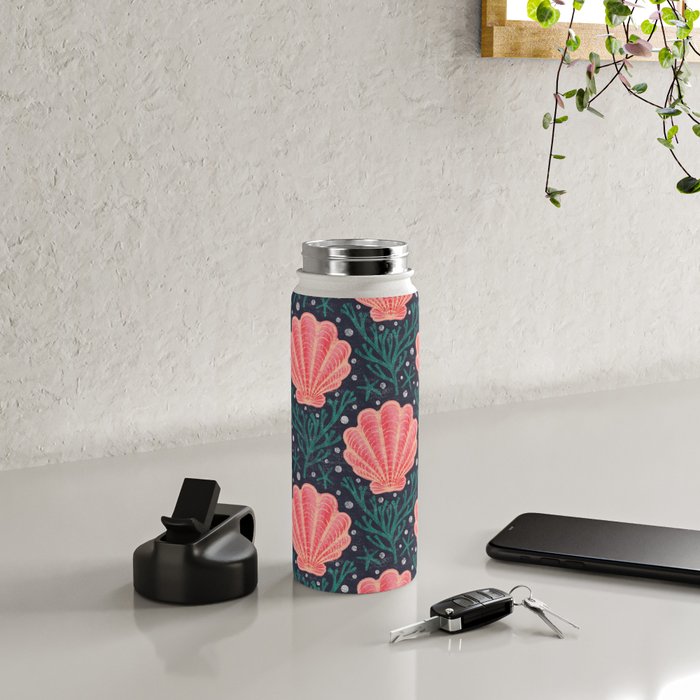 Seashell - pink and blue Water Bottle Gallery Image 4