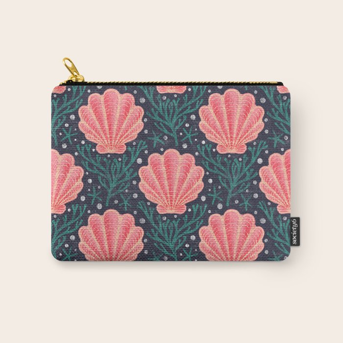 Seashell - pink and blue Carry All Pouch Gallery Image 1