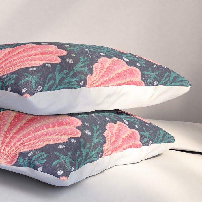 Seashell - pink and blue Pillow Sham Gallery Image 3