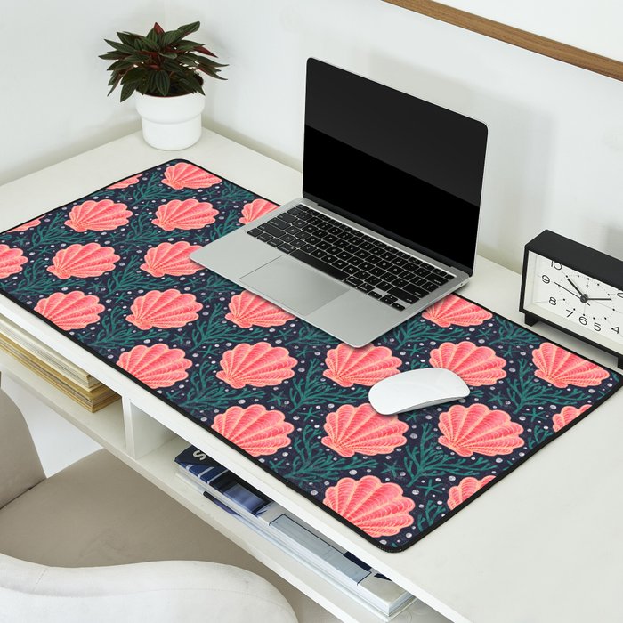 Seashell - pink and blue Desk Mat Gallery Image 2