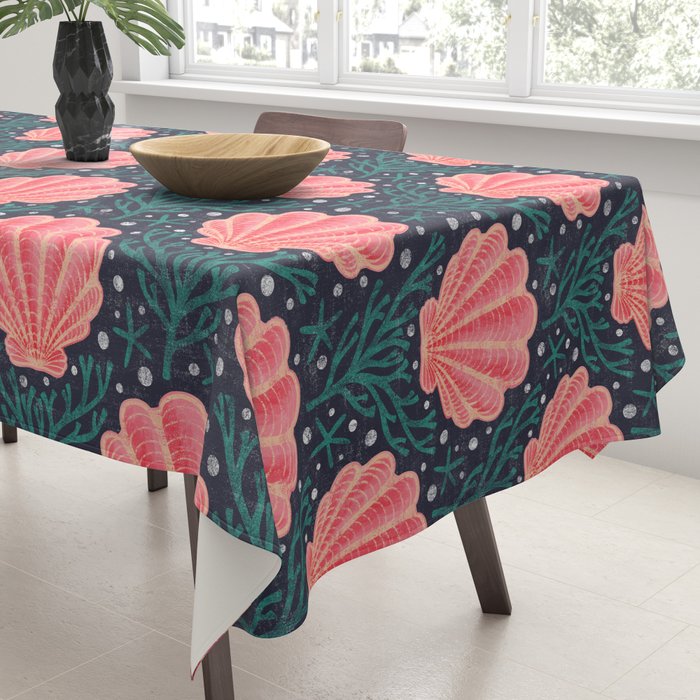 Seashell - pink and blue Tablecloth Gallery Image 3
