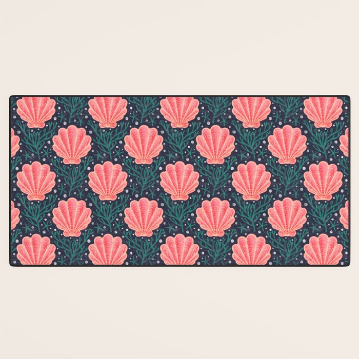 Seashell - pink and blue Desk Mat Gallery Image 3