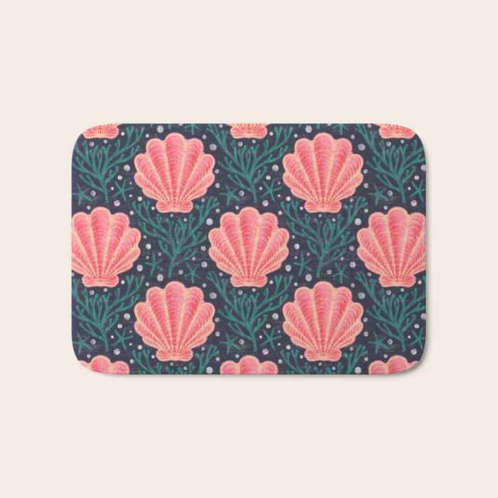 Seashell - pink and blue Bath Mat Gallery Image 1