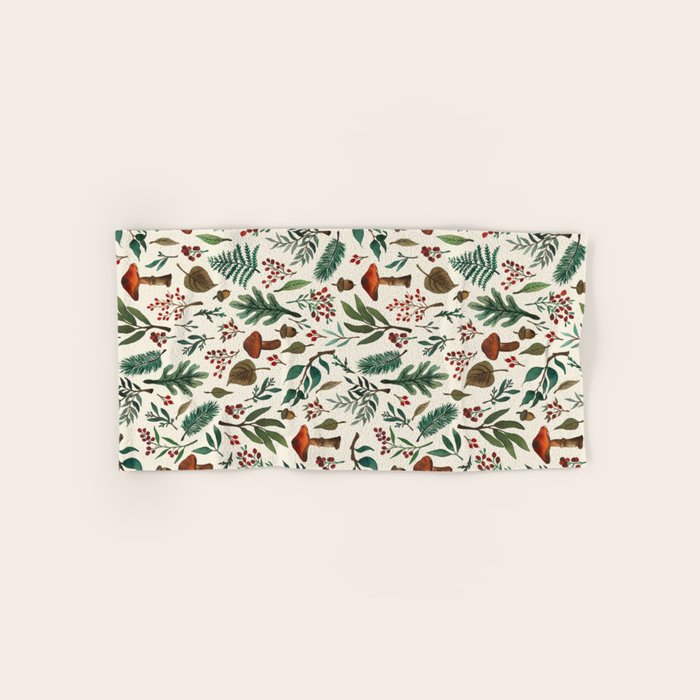 Mushroom Forest Pattern Bath Towel Gallery Image 1