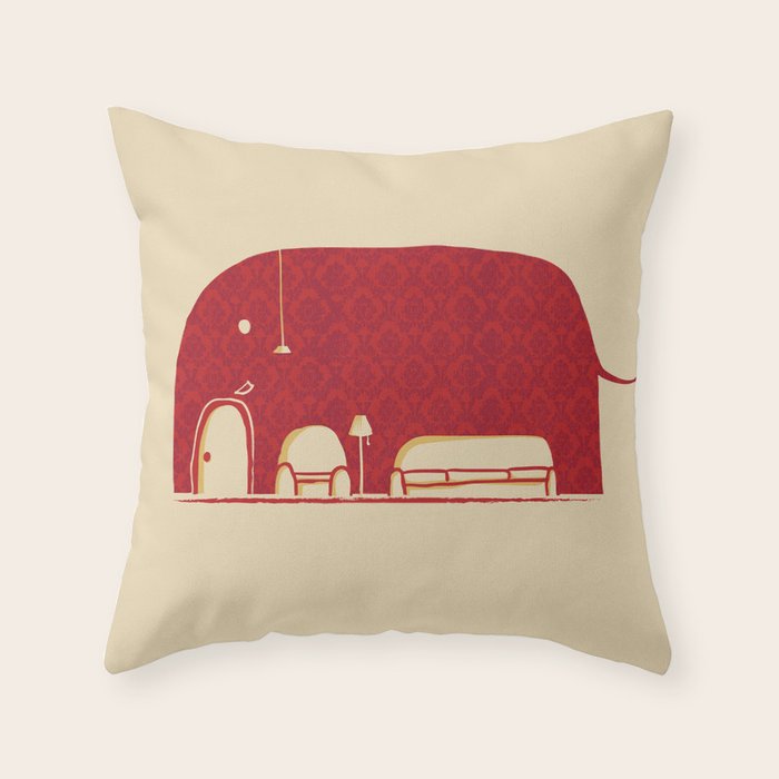 Elephanticus Roomious Throw Pillow Gallery Image 1