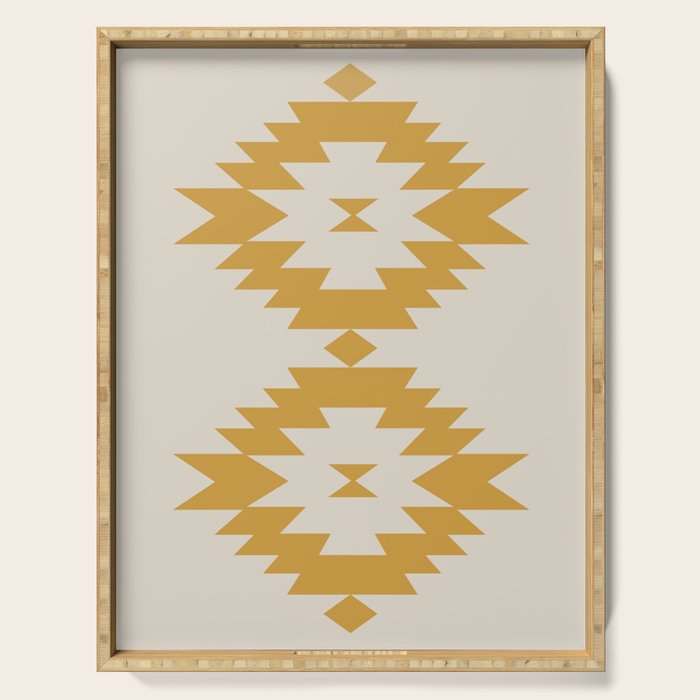 Southwestern Minimalism - Golden Yellow Neutral Beige Serving Tray Gallery Image 1