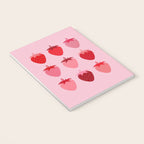 Abstract Retro Fruit Print Pink And Red Aesthetic Modern Preppy Strawberries Notebook Gallery Image 3