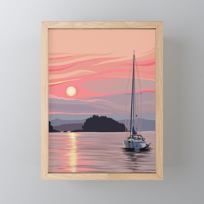 Smooth Sailboat Sunset Mini Art Print Gallery Image 1
