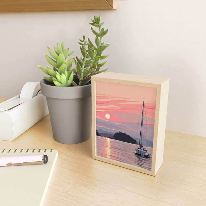 Smooth Sailboat Sunset Mini Art Print Gallery Image 2