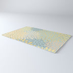 Elegant Blooms: Modern Floral Art in Soft Yellow and Teal Rug Gallery Image 3