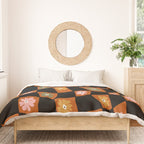 Retro floral check 1 Duvet Cover Gallery Image 3