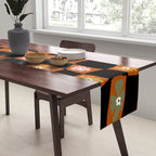 Retro floral check 1 Table Runner Gallery Image 2