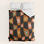 Retro floral check 1 Duvet Cover Gallery Image 6