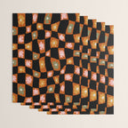 Retro floral check 1 Wrapping Paper Gallery Image 3