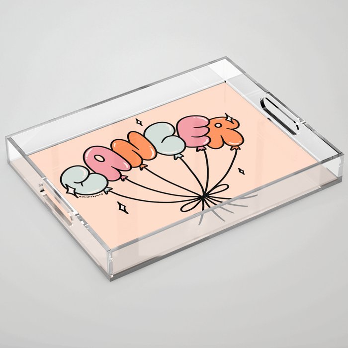 Cancer Zodiac Balloons Acrylic Tray Gallery Image 1