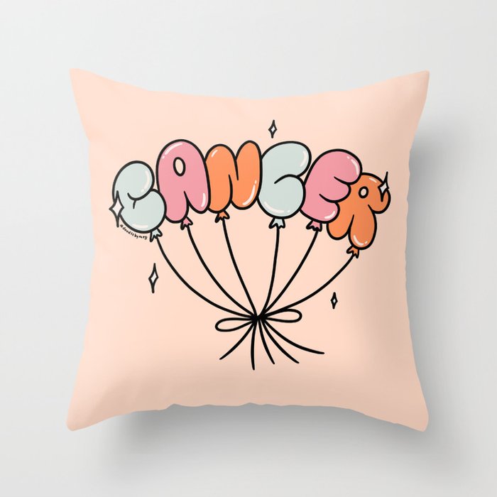 Cancer Zodiac Balloons Throw Pillow Gallery Image 1