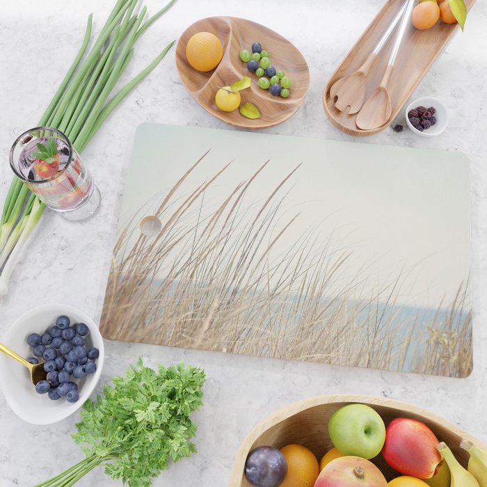 Beach Grass Photography, Calming Coastal Photo Print, Relaxing Beach House Photograph, Seaside Photo Cutting Board Gallery Image 2