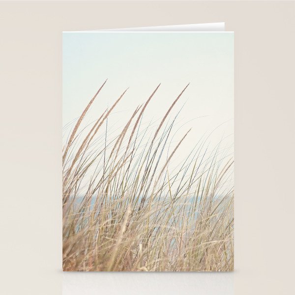 Beach Grass Photography, Calming Coastal Photo Print, Relaxing Beach House Photograph, Seaside Photo Stationery Card Gallery Image 2