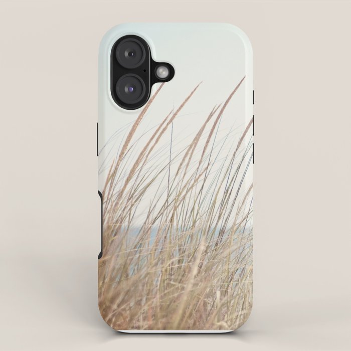 Beach Grass Photography, Calming Coastal Photo Print, Relaxing Beach House Photograph, Seaside Photo iPhone Case Gallery Image 1