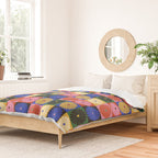 Retro Flowers Check Pattern XV Duvet Cover Gallery Image 2