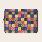 Retro Flowers Check Pattern XV Laptop Sleeve Gallery Image 1
