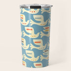 Festive Birds Blue Travel Mug Gallery Image 1