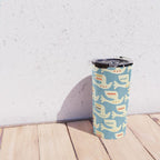 Festive Birds Blue Travel Mug Gallery Image 4