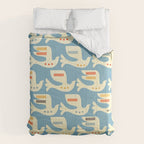 Festive Birds Blue Comforter Gallery Image 6
