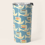 Festive Birds Blue Travel Mug Gallery Image 2