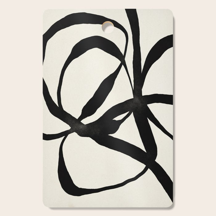 Black Twist 1 - Modern Art Print Cutting Board Gallery Image 1