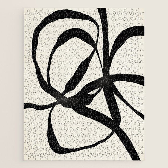 Black Twist 1 - Modern Art Print Jigsaw Puzzle Gallery Image 1