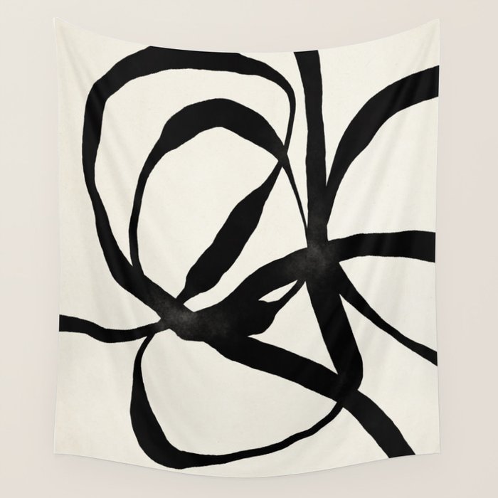 Black Twist 1 - Modern Art Print Wall Tapestry Gallery Image 4