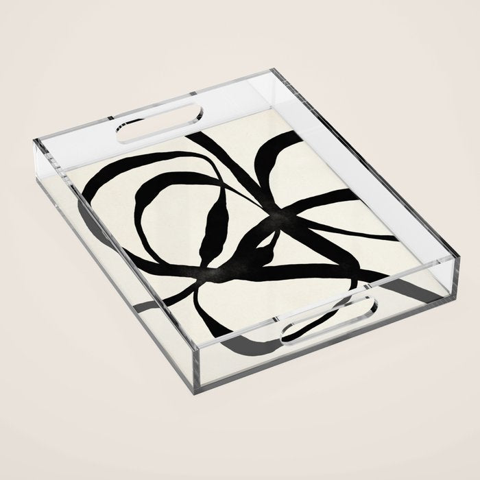 Black Twist 1 - Modern Art Print Acrylic Tray Gallery Image 1