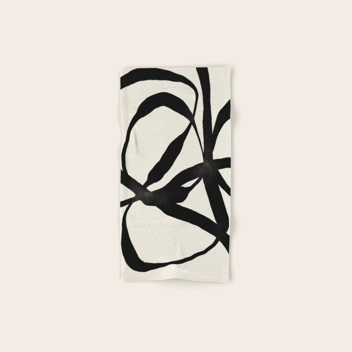 Black Twist 1 - Modern Art Print Bath Towel Gallery Image 1