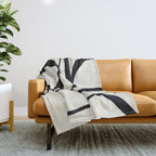 Black Twist 1 - Modern Art Print Throw Blanket Gallery Image 1