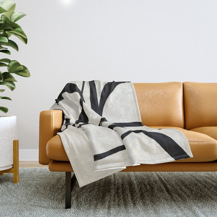 Black Twist 1 - Modern Art Print Throw Blanket Gallery Image 1