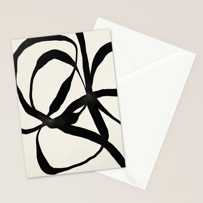 Black Twist 1 - Modern Art Print Stationery Card Gallery Image 2