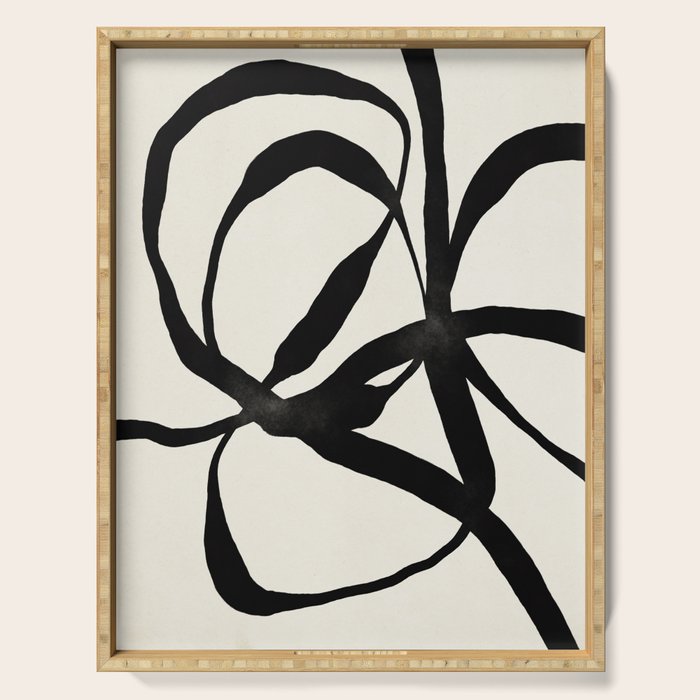 Black Twist 1 - Modern Art Print Serving Tray Gallery Image 1