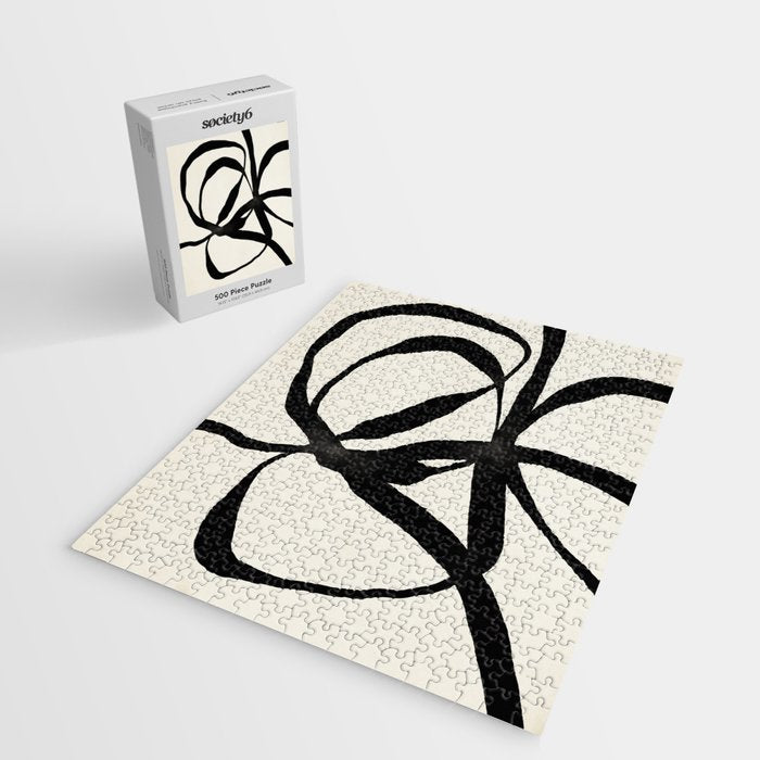 Black Twist 1 - Modern Art Print Jigsaw Puzzle Gallery Image 2