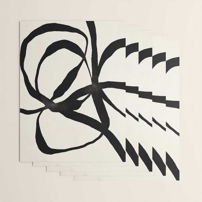 Black Twist 1 - Modern Art Print Wrapping Paper Gallery Image 3