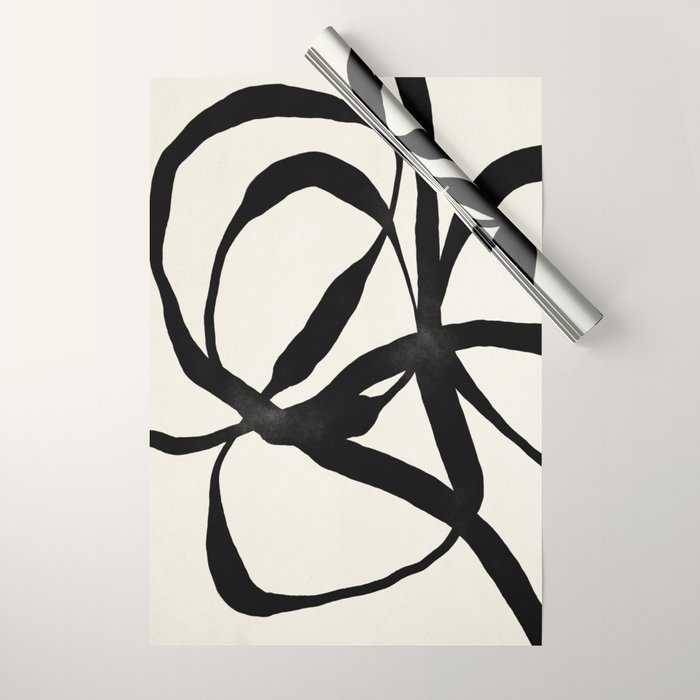 Black Twist 1 - Modern Art Print Wrapping Paper Gallery Image 1
