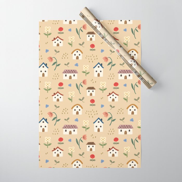 Flower Neighbors Wrapping Paper