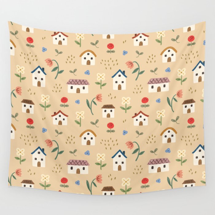 Flower Neighbors Wall Tapestry Gallery Image 4