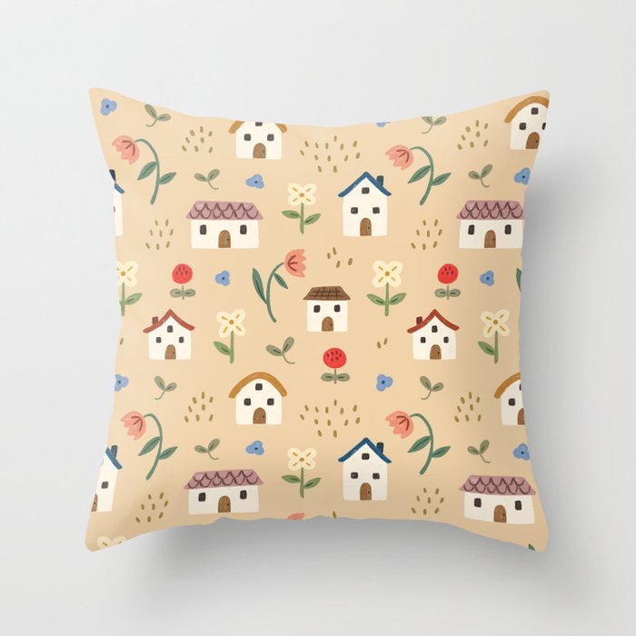 Flower Neighbors Throw Pillow Gallery Image 6