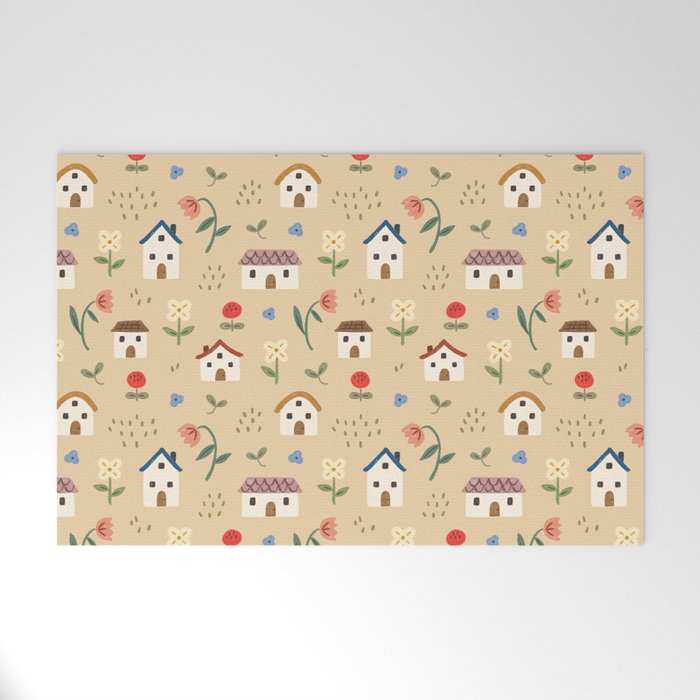 Flower Neighbors Welcome Mat