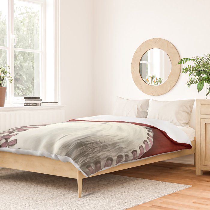 Vintage Baseball Art Duvet Cover Gallery Image 2